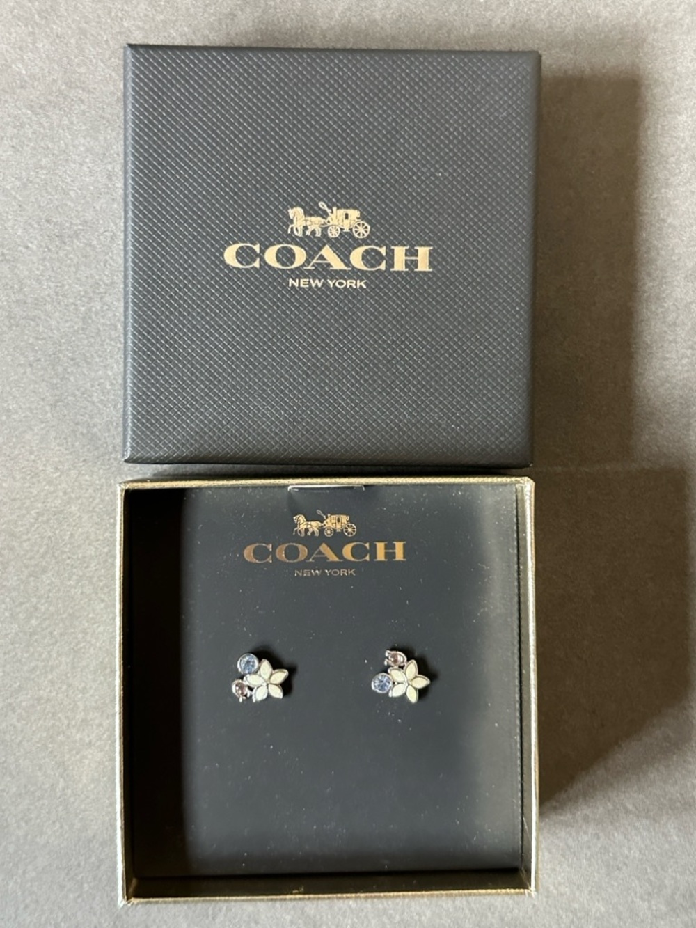 NIB Coach Women’s Wild Flower Floral  Stud Earrings  C9464 - NEW NWT